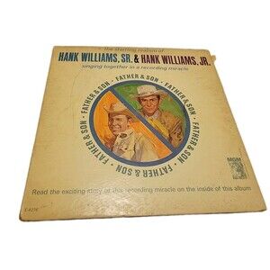 Hank Williams Sr & Hank Williams Jr Father & Son RECORD LP Bonus Hank Sr Lp Extr